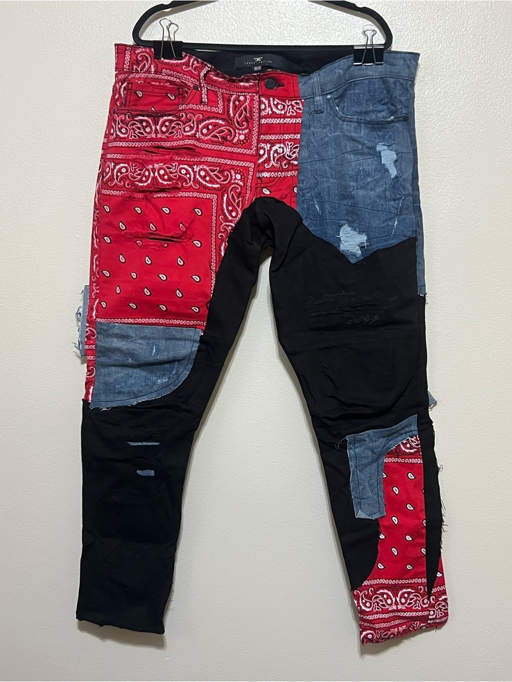 Jordan Craig Ross Legacy Edition Bandana Patchwork  Denim Jeans 40x32